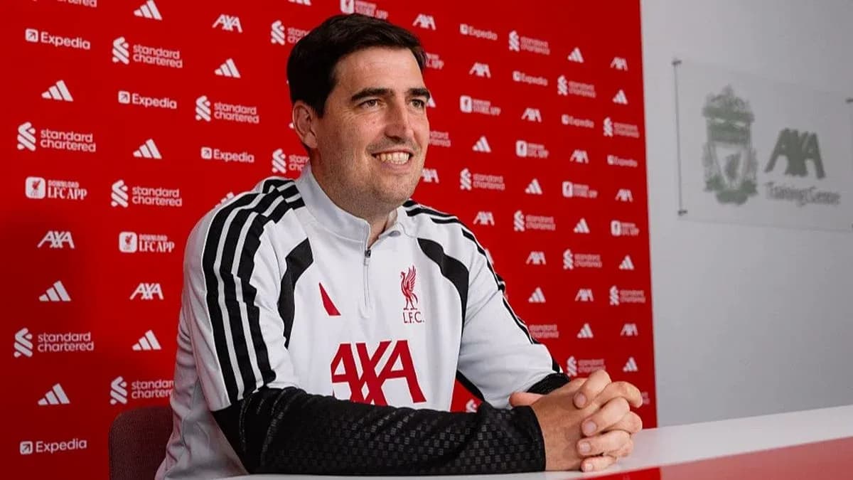 Manager at press conference in training center