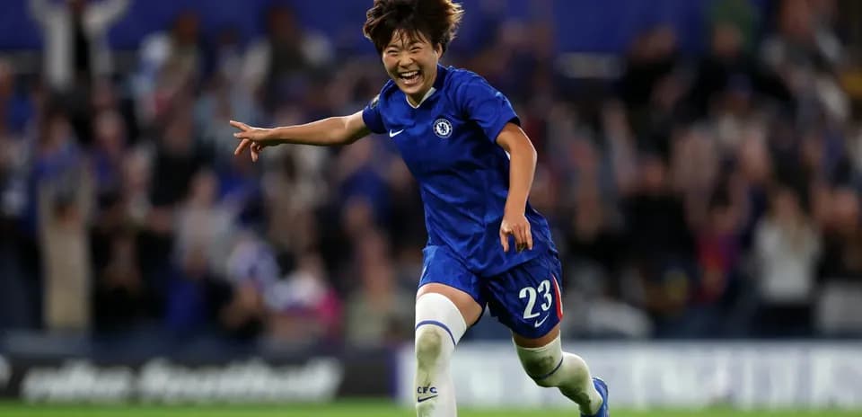Chelsea player celebrating a goal during match