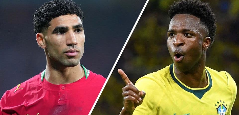 Achraf Hakimi and Vinícius Júnior face off