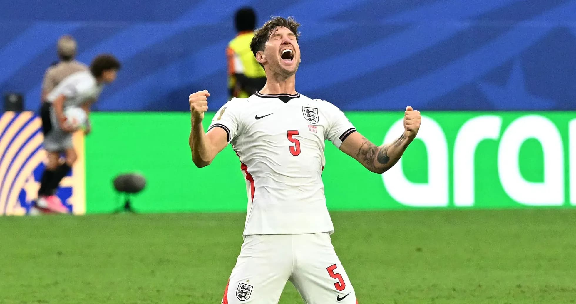 Player celebrating during a football match