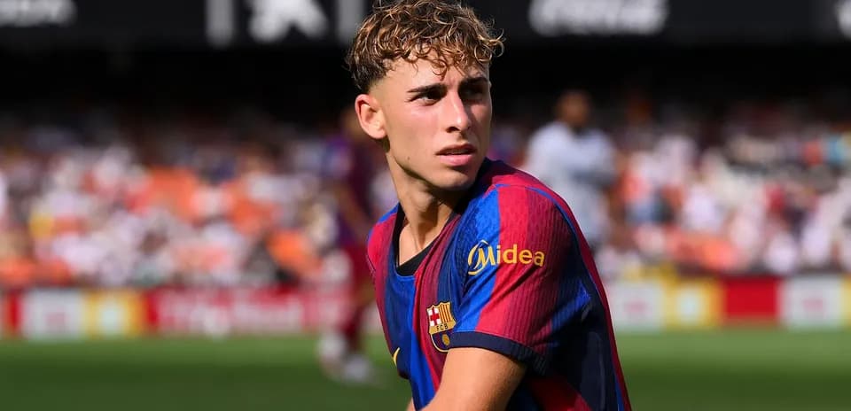 Barcelona player during match at stadium