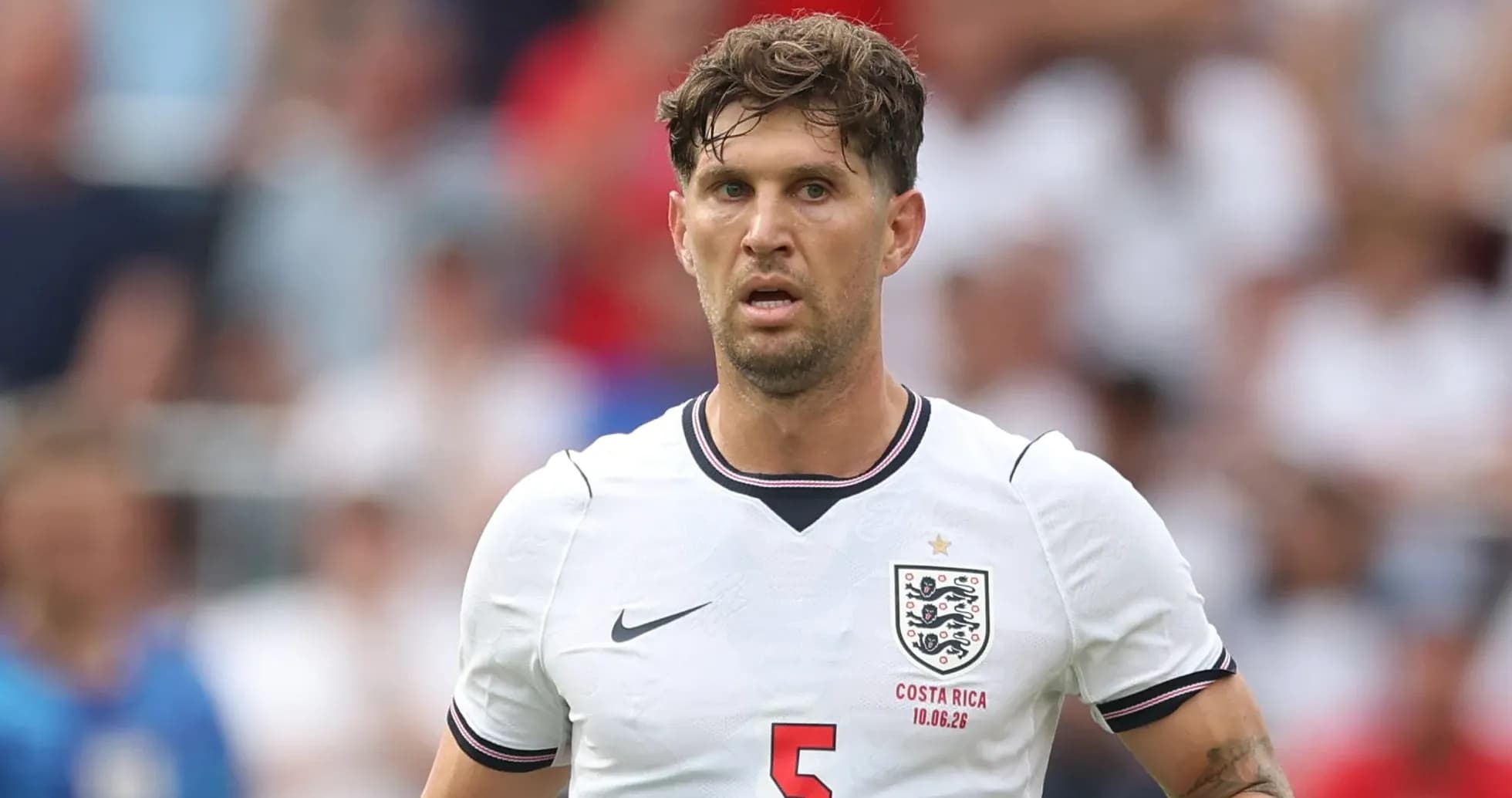 Player in England jersey during football match