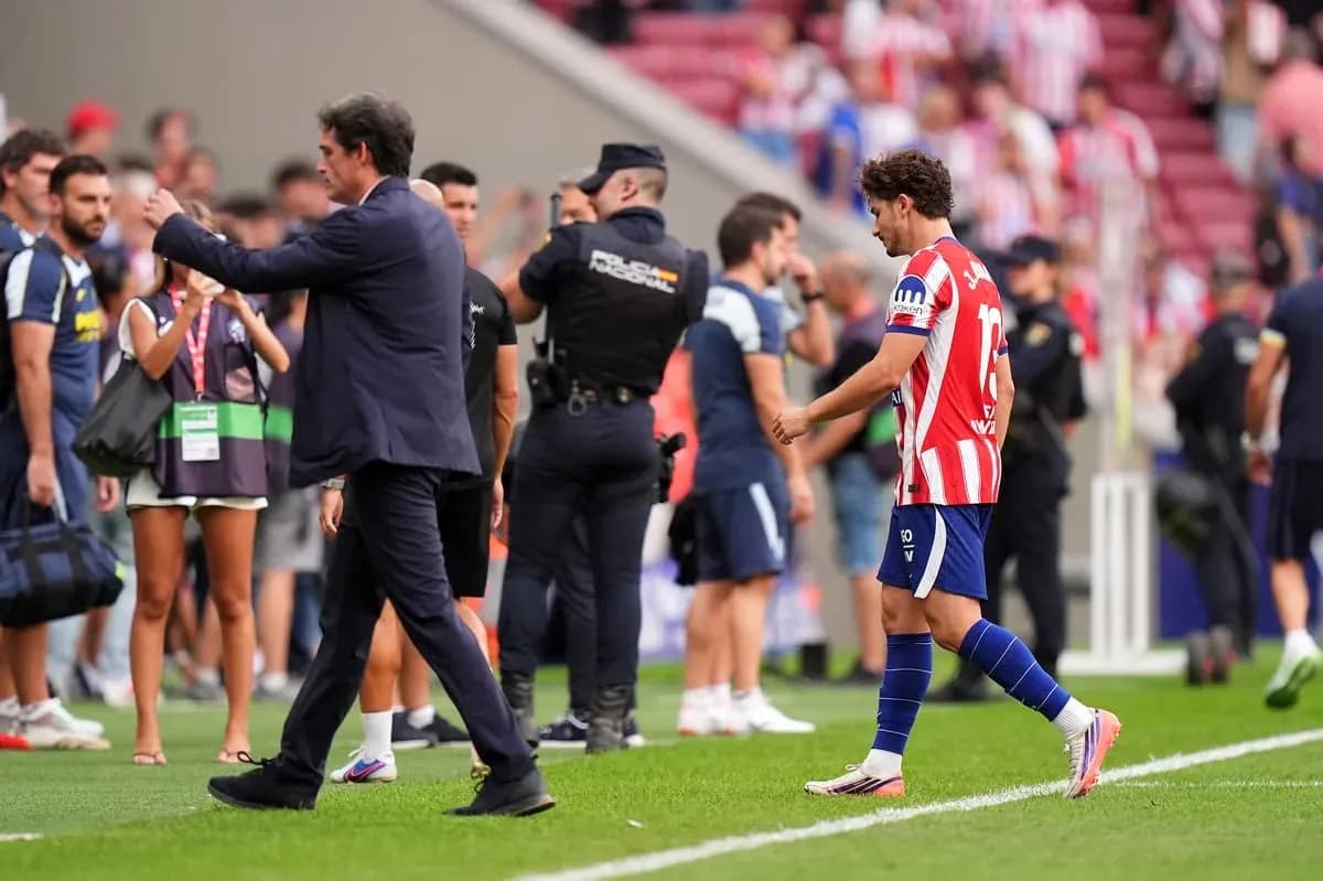 Player walking off field as coach gestures