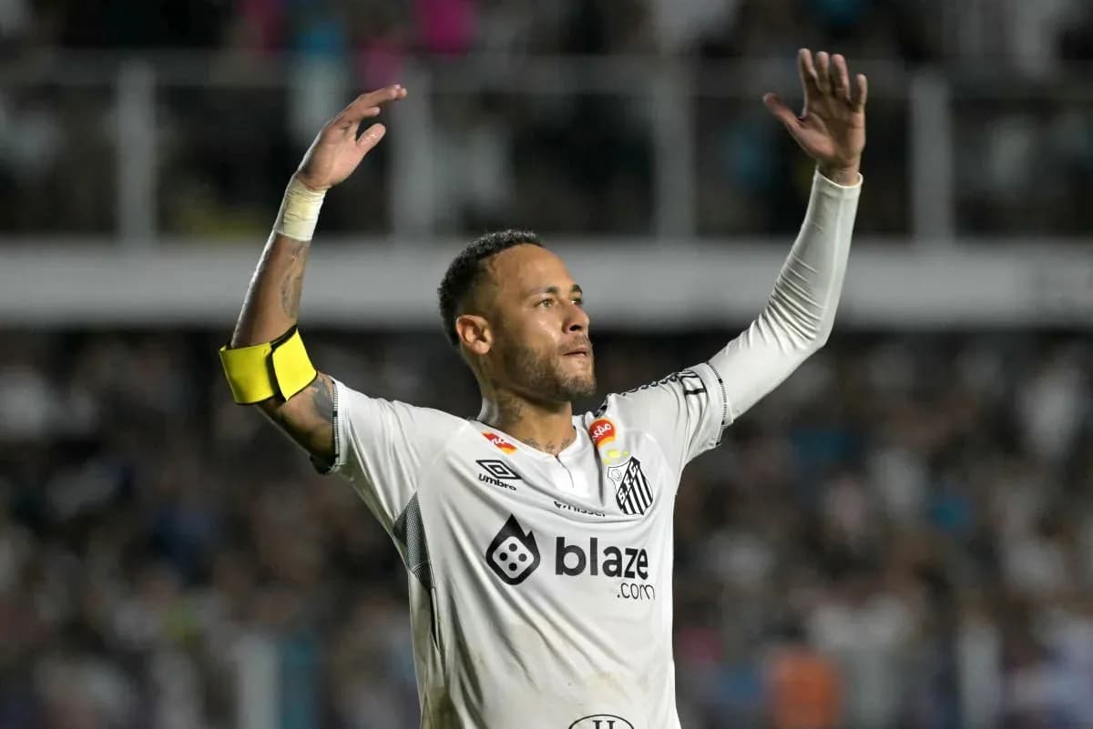 Player celebrating during a Santos FC match