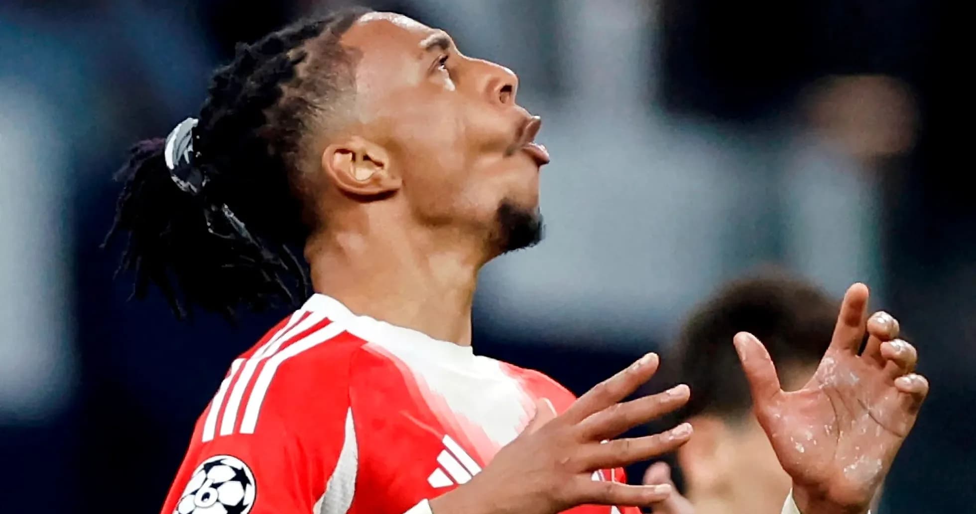 Player celebrating during a Champions League match