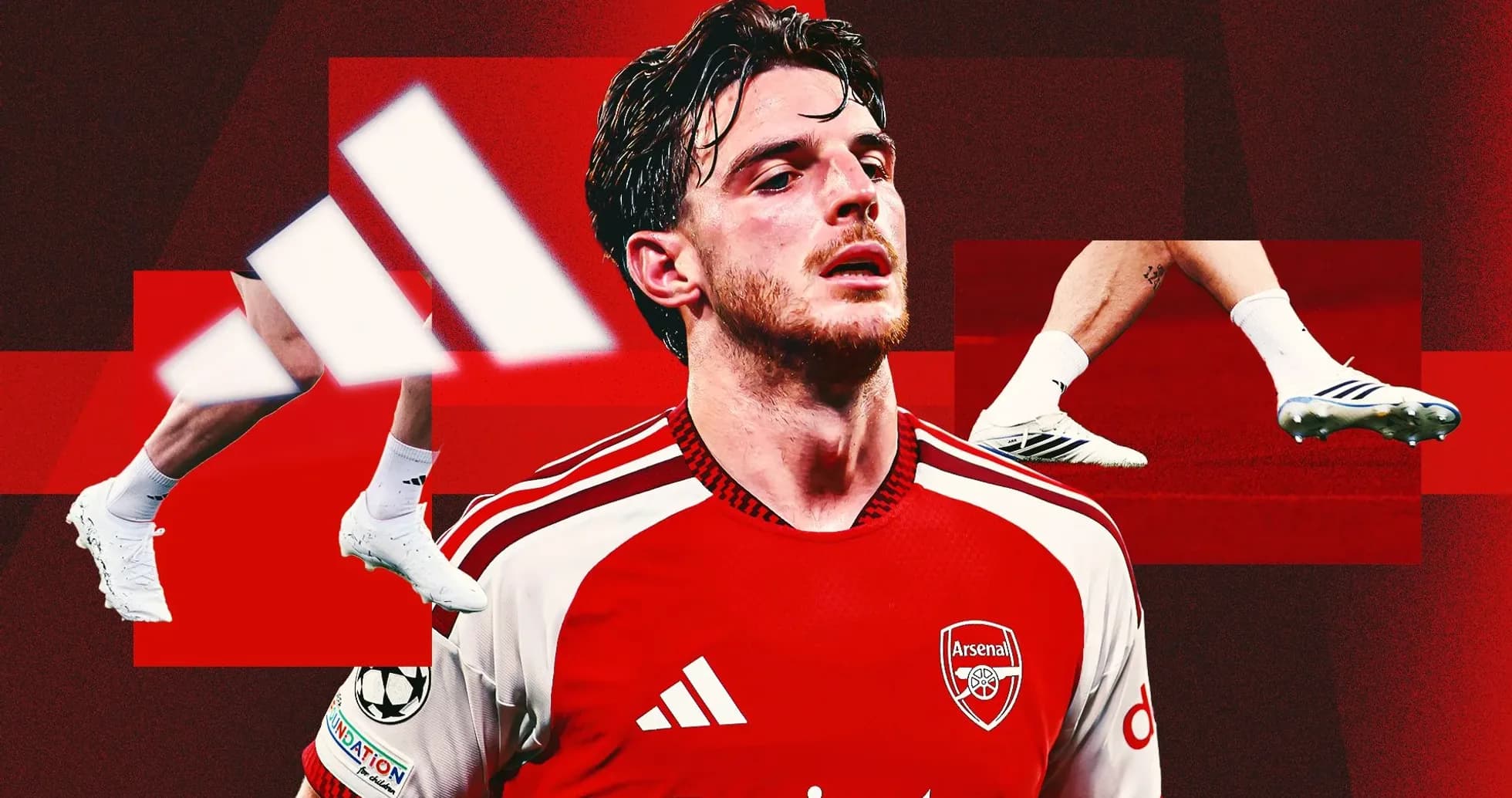 Player in Arsenal kit against red background