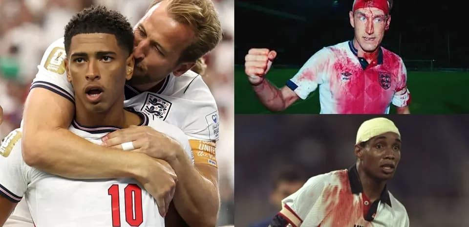 Collage of football players in intense moments