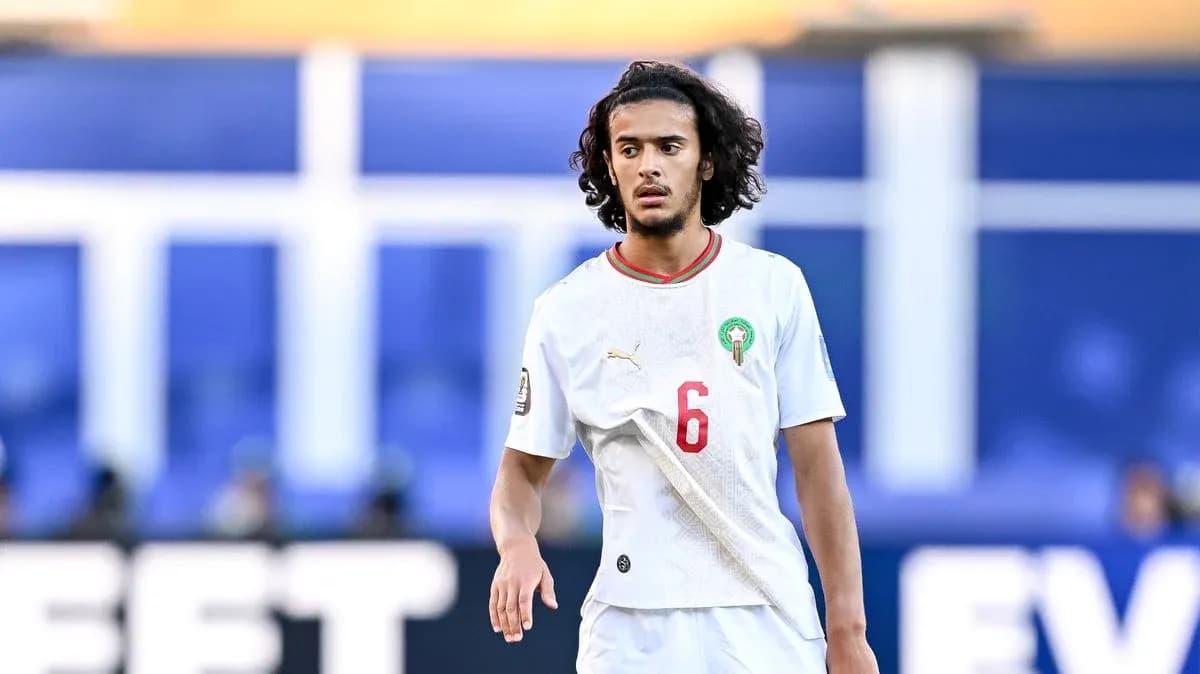 Player wearing white Morocco jersey during match