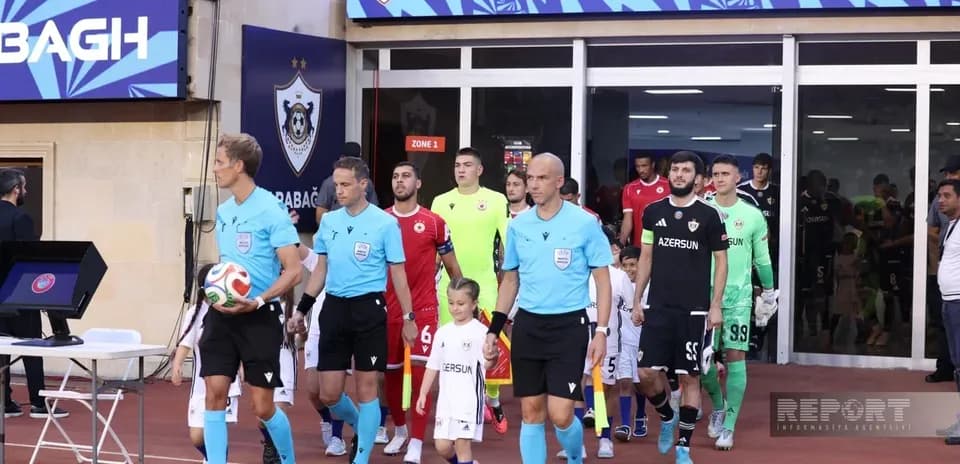 Teams entering the field before Qarabag match