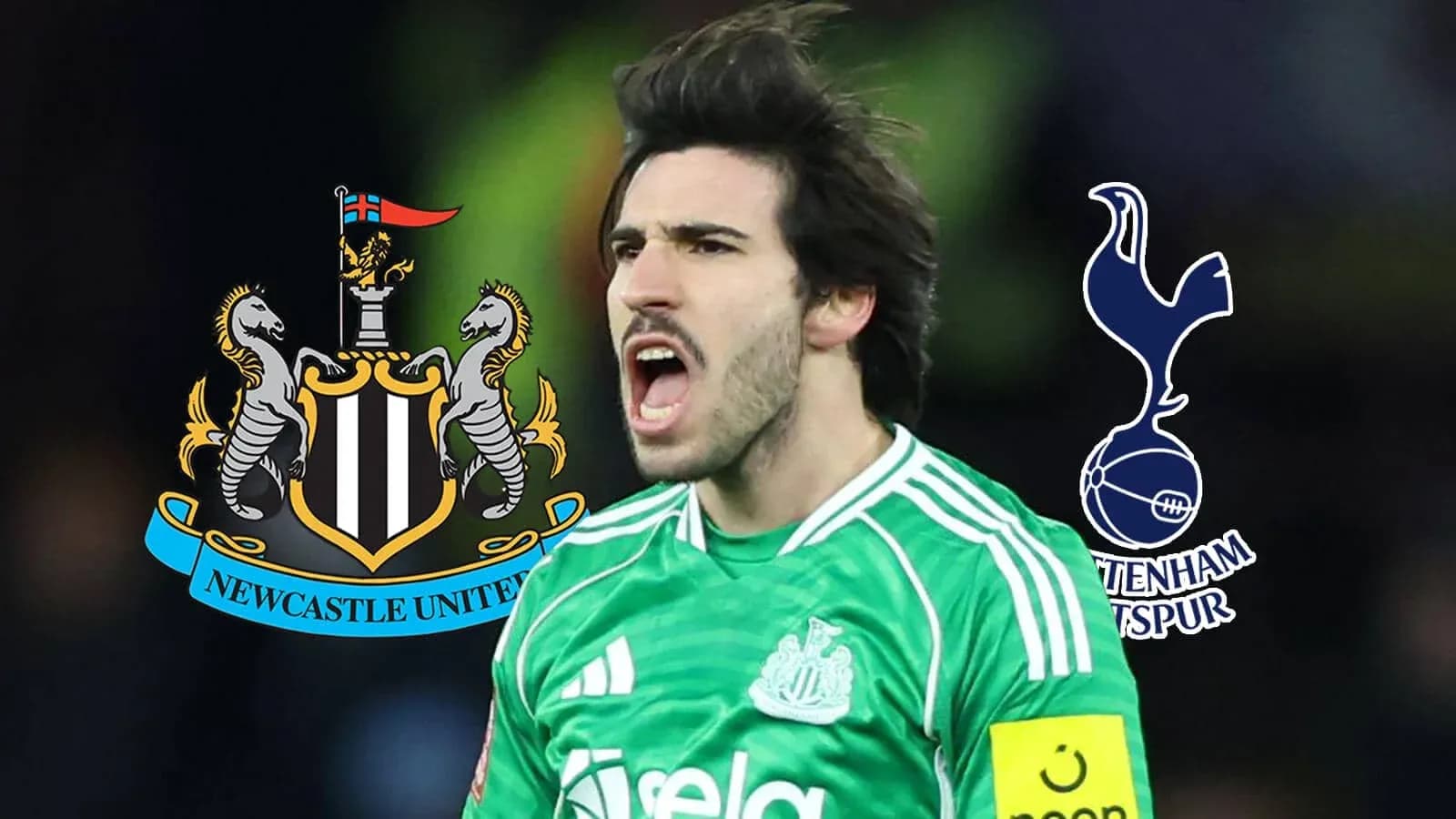 Goalkeeper celebrating with Newcastle United logo visible