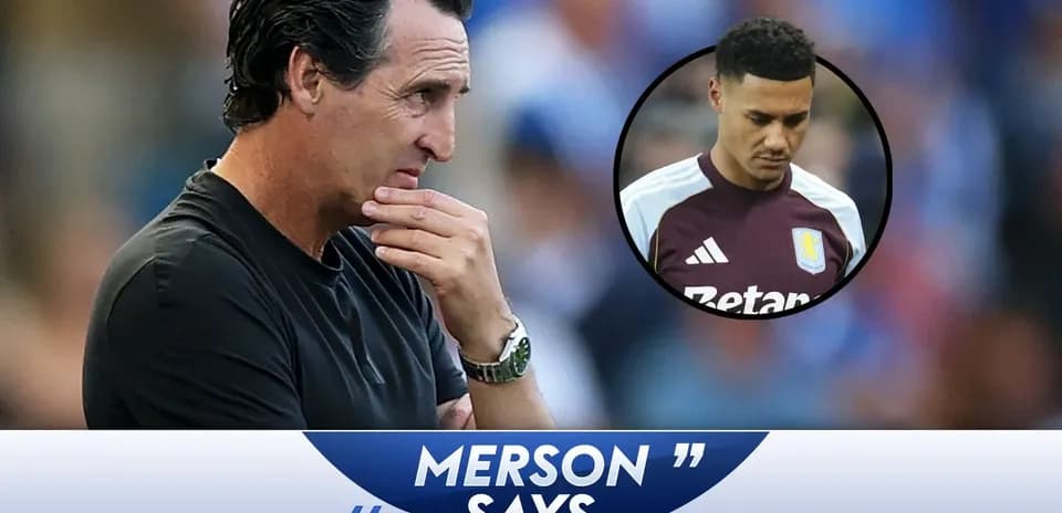 Unai Emery contemplating with player inset during discussion