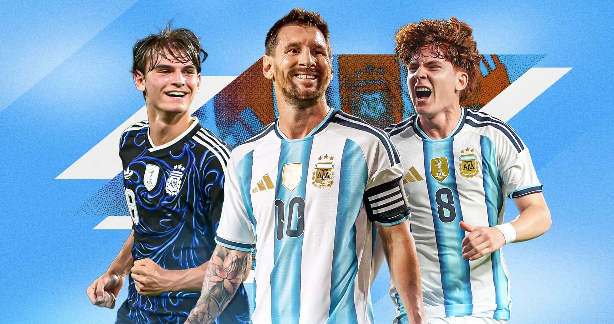 Three Argentine players in national team jerseys