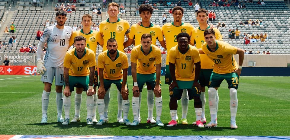 Australia national team lineup before match