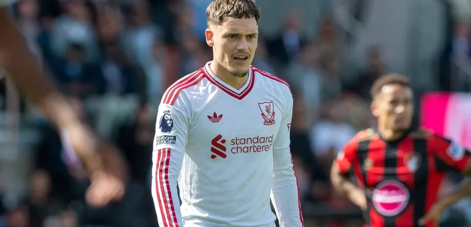 Liverpool player on pitch during match against Bournemouth