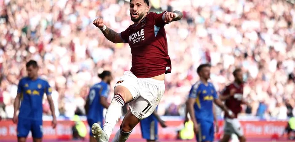Player celebrating after scoring a goal during match