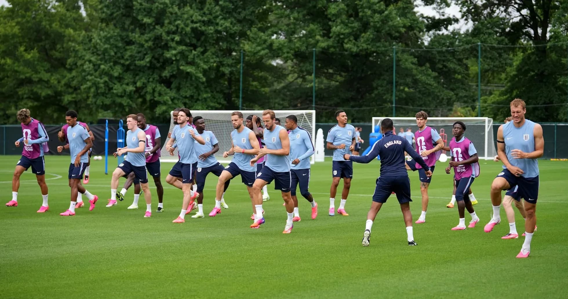 England players training ahead of World Cup match