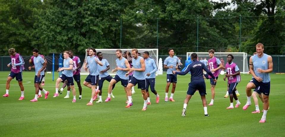 England players training ahead of World Cup match