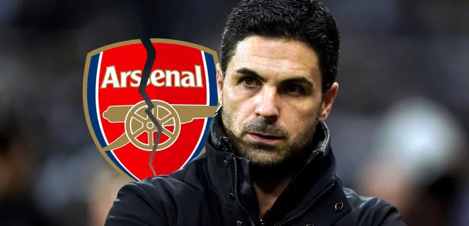 Manager with Arsenal logo in background