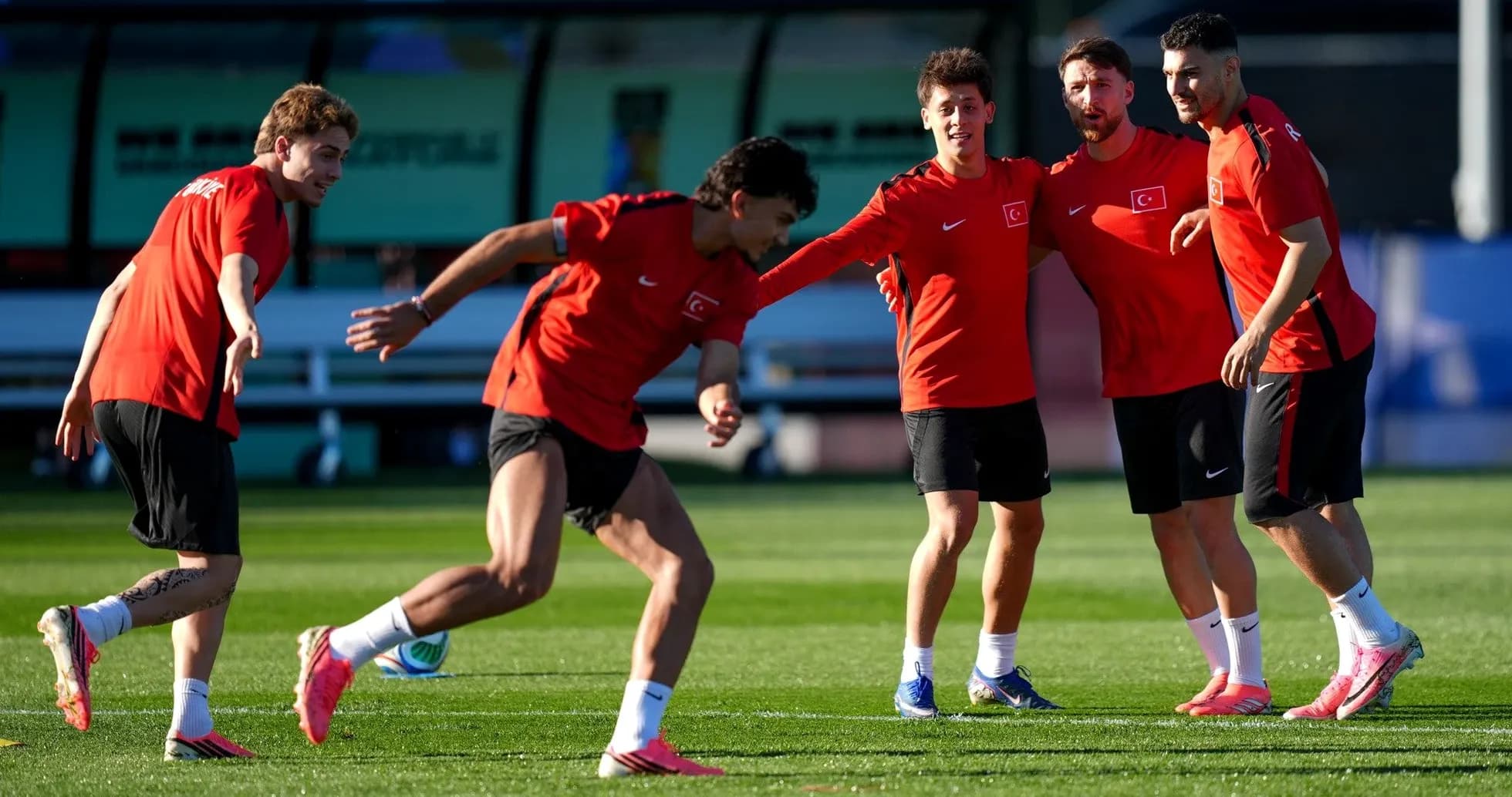 Turkey players training before World Cup match