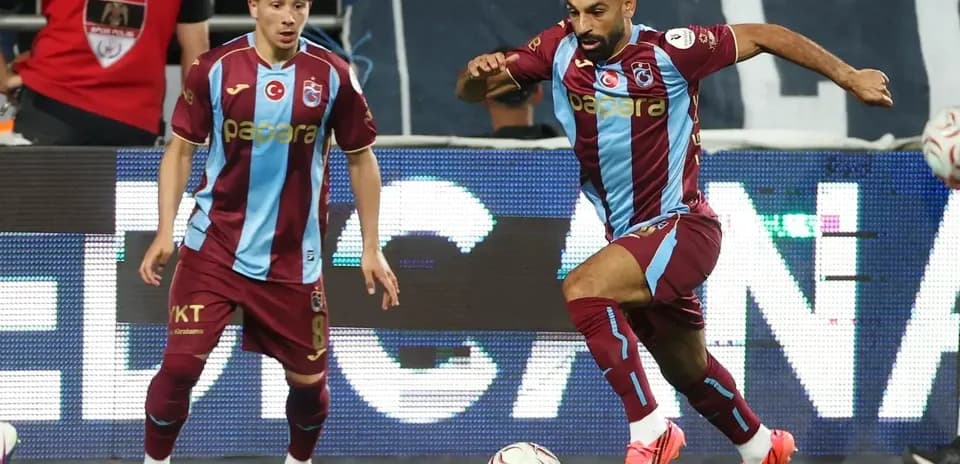 Trabzonspor players in action during match