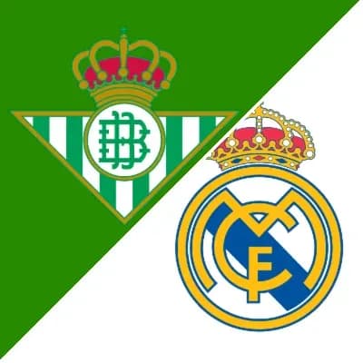 Logos of Real Betis and Real Madrid clubs Logos of Real Betis and Real Madrid clubs