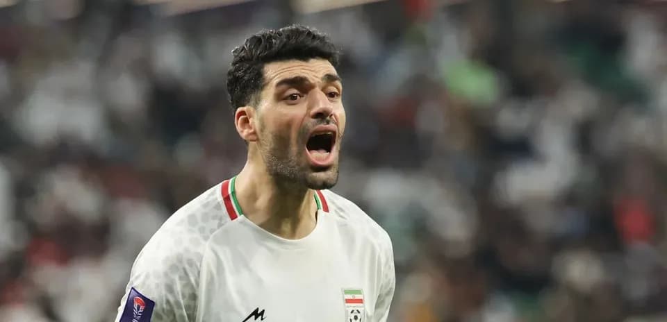 Player shouting during a football match action