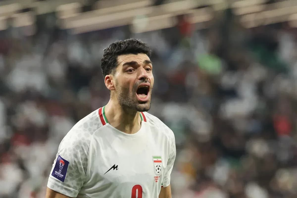 Player shouting during a football match action