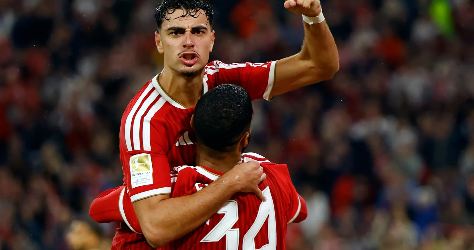 Player celebrating after scoring a goal during match
