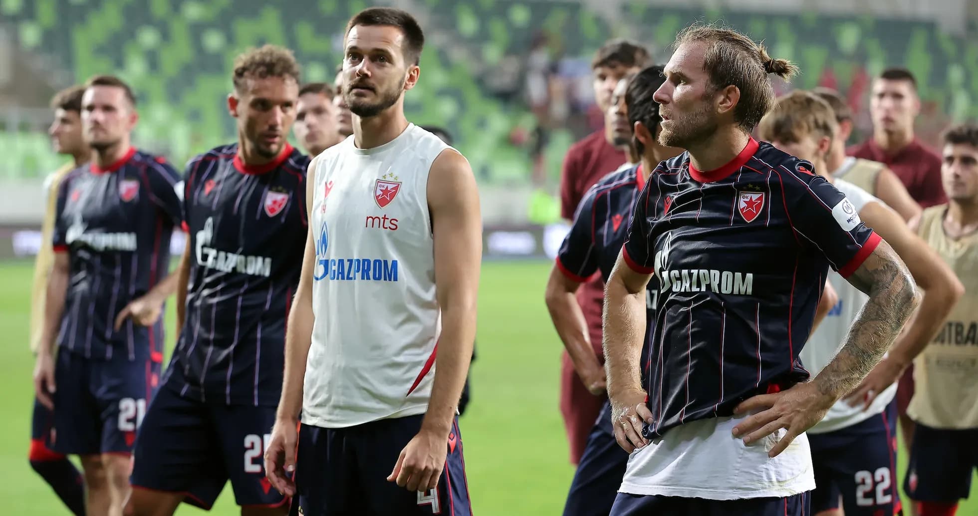 FK Crvena Zvezda players after the match
