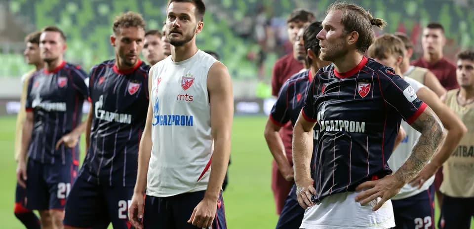 FK Crvena Zvezda players after the match