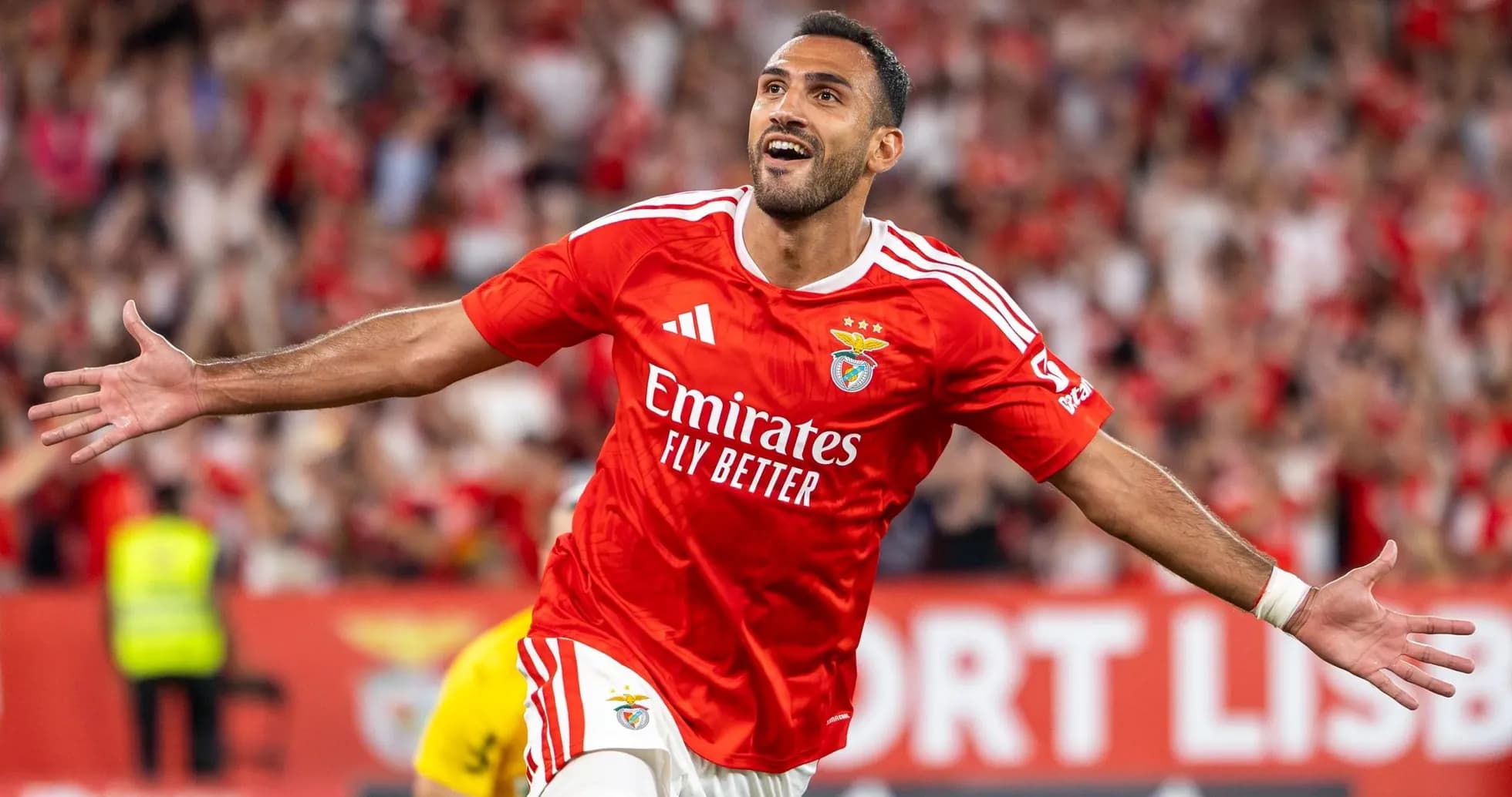 Benfica player celebrating a goal