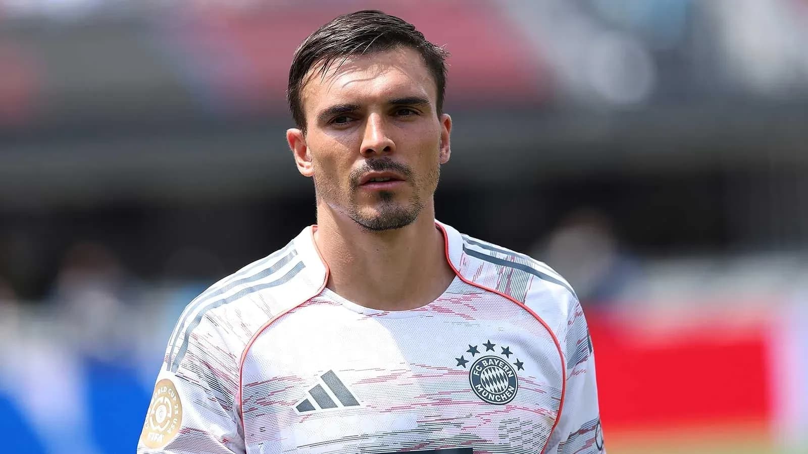 Player in Bayern Munich jersey during warm-up