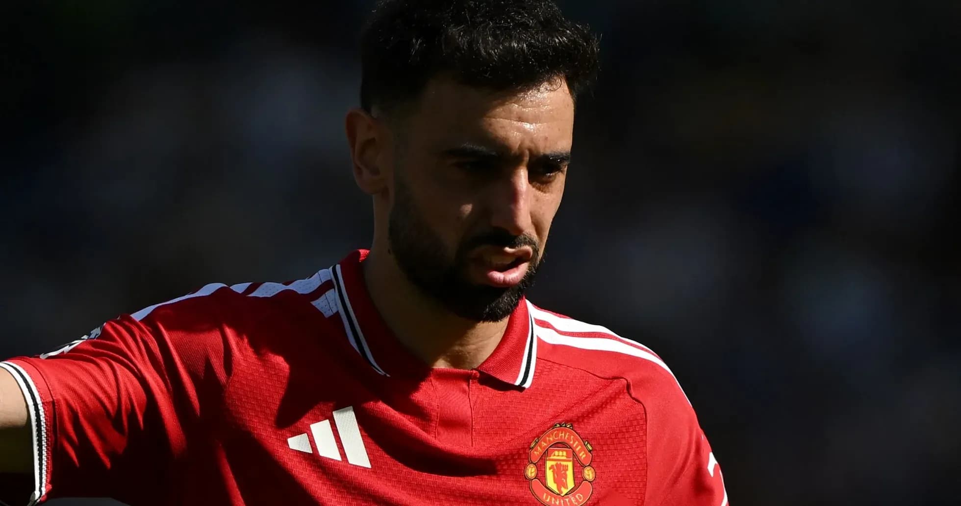 Bruno Fernandes in Manchester United kit on pitch