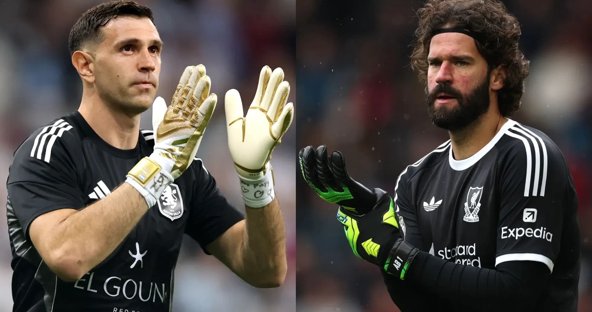 Two goalkeepers preparing for a match