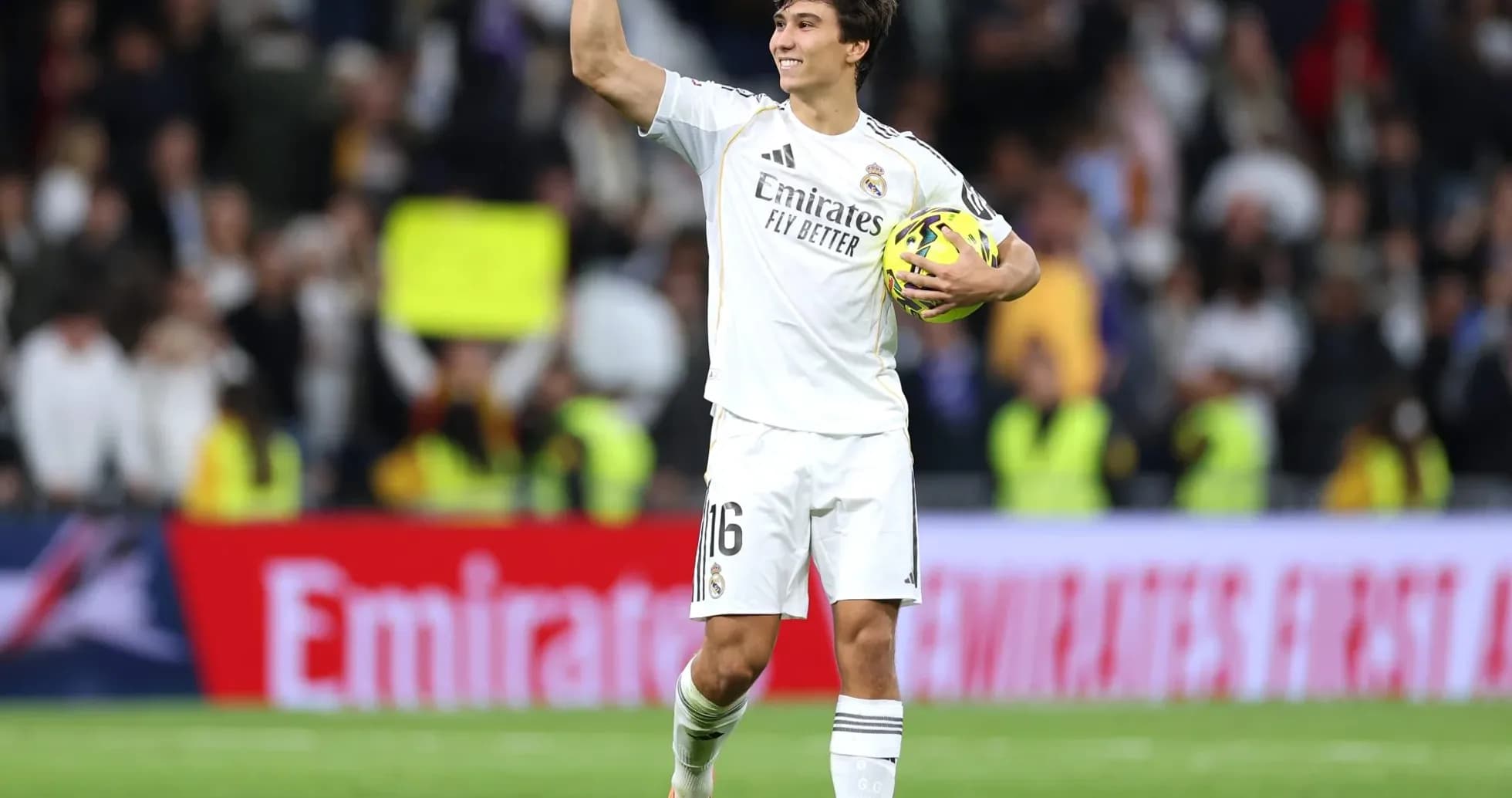 Real Madrid player celebrating during match