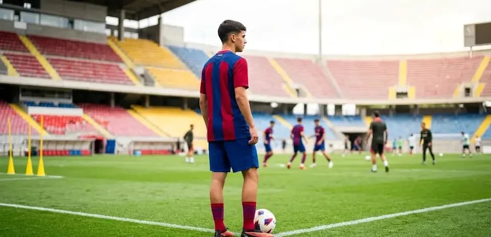 Player preparing for a corner kick during training
