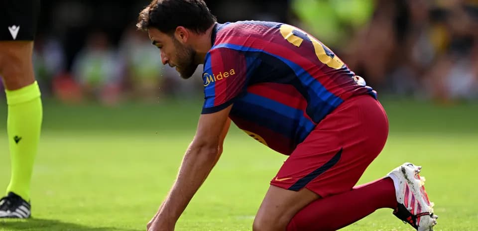 Player kneeling on field during a match
