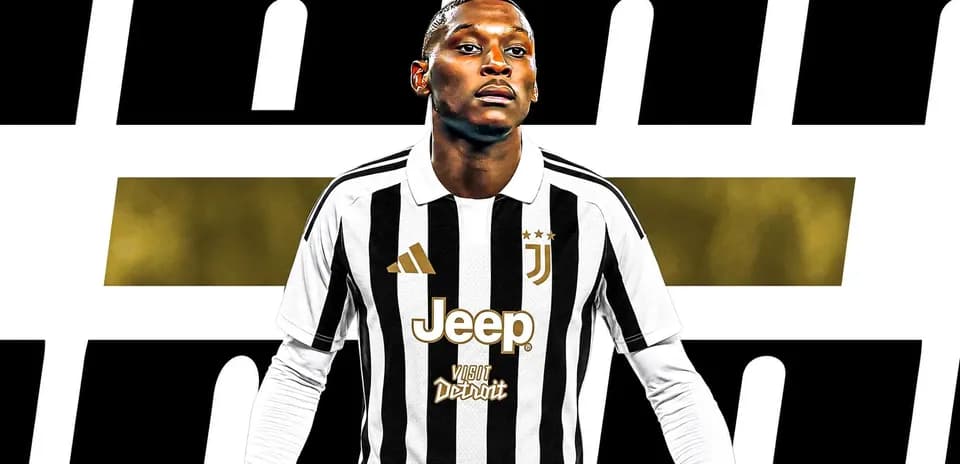 Player in Juventus kit with sponsor logos