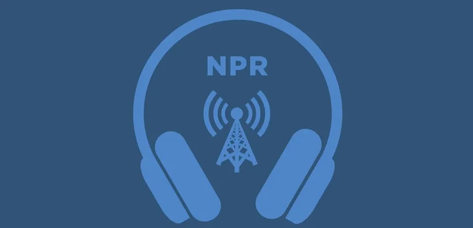 NPR logo featuring headphones and radio tower