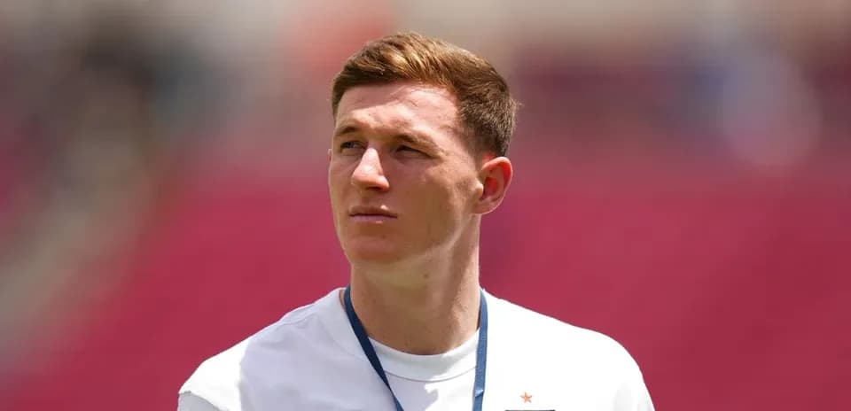 Player in England jersey during warm-up session