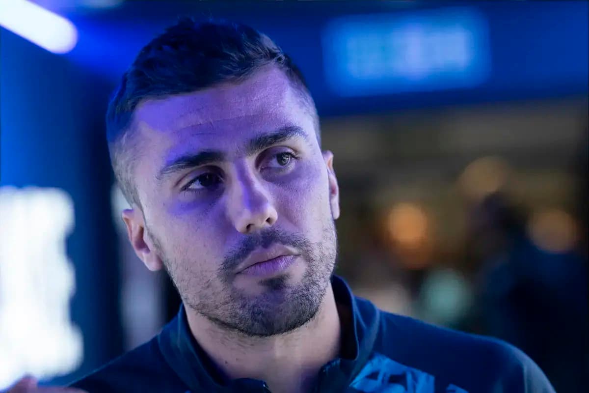 Athlete in blue lighting during event