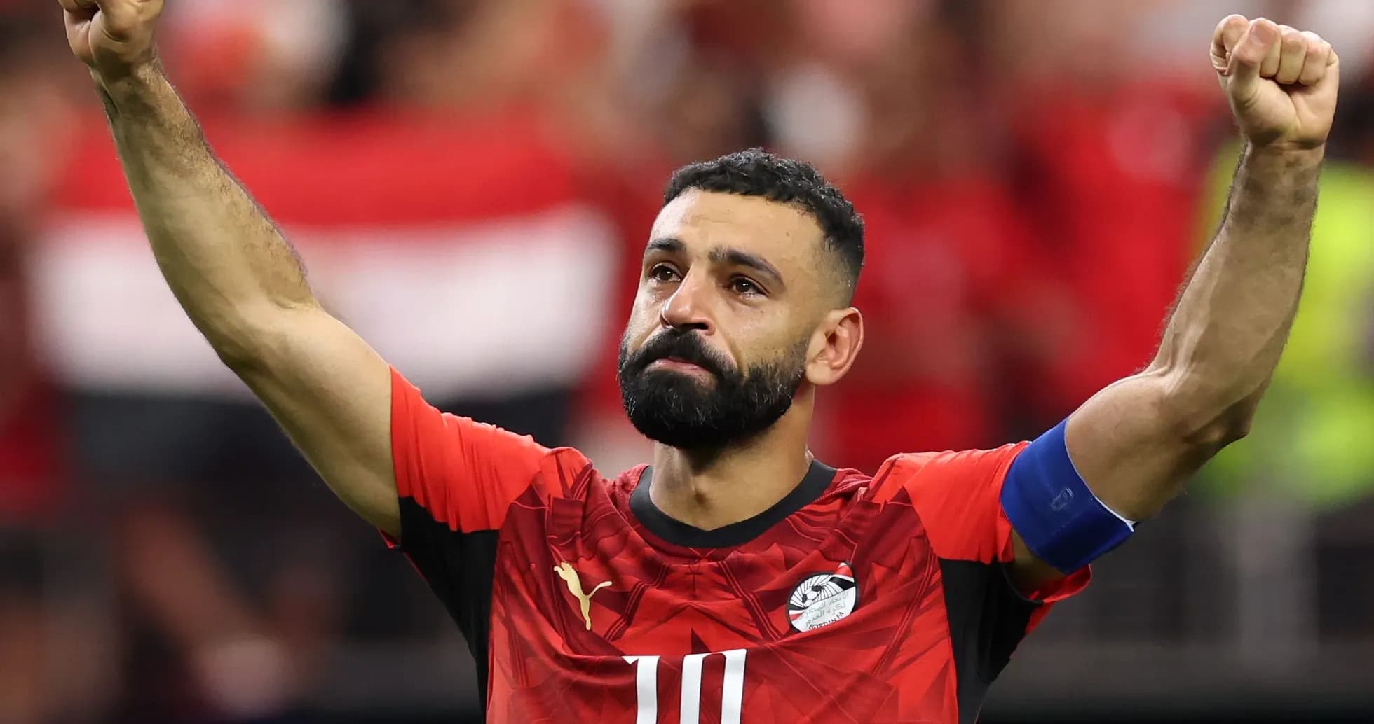 Player celebrating with raised fist during match