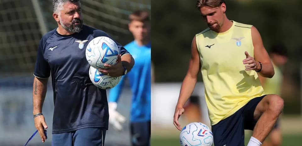 Coach holding balls during training, player juggling ball