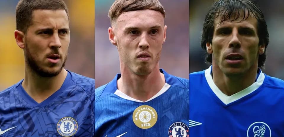 Three Chelsea players in blue kits posing together