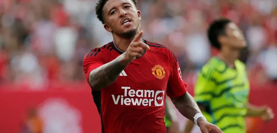 Player celebrating during a Manchester United match