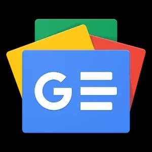 Google News logo with colorful background elements