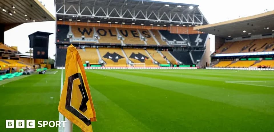 Wolverhampton stadium with corner flag in foreground