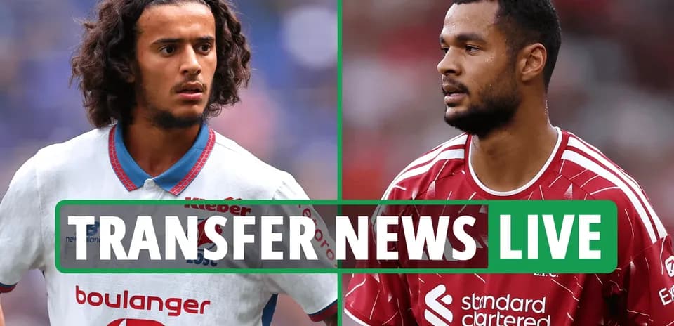 Two football players during transfer news segment