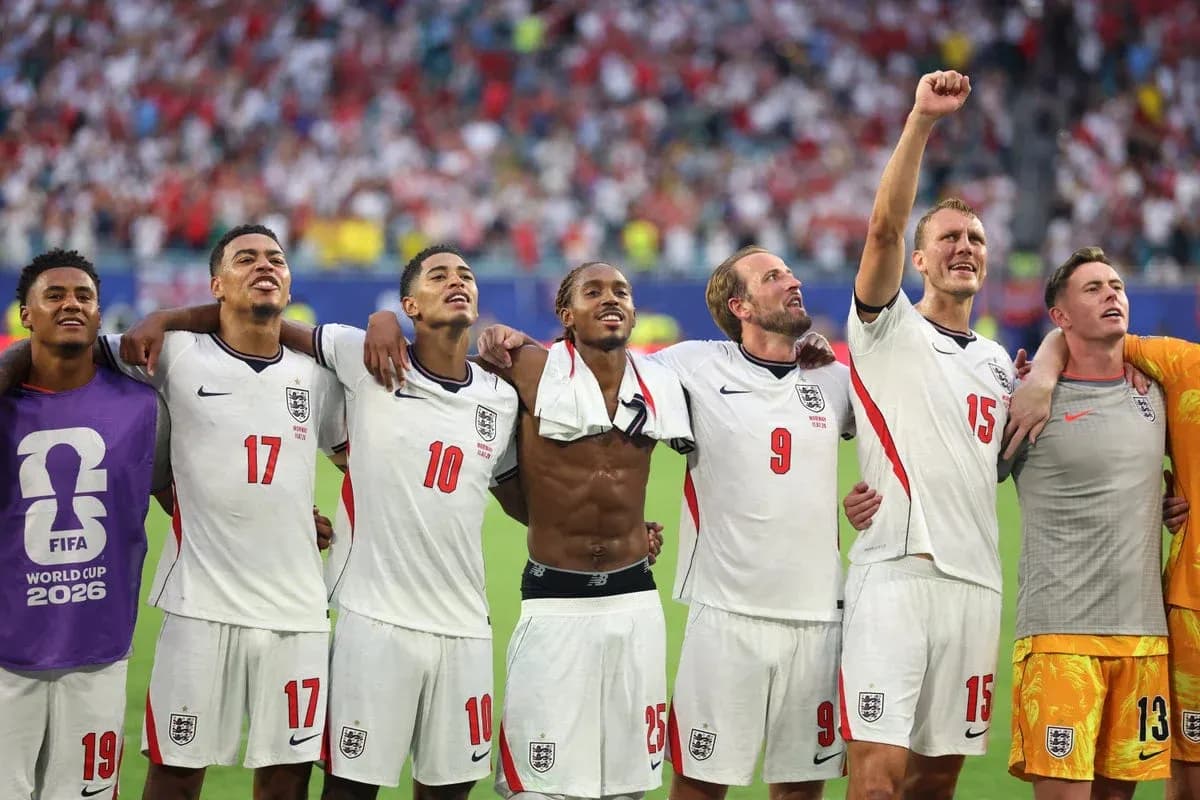England players celebrating after a match together England players celebrating after a match together