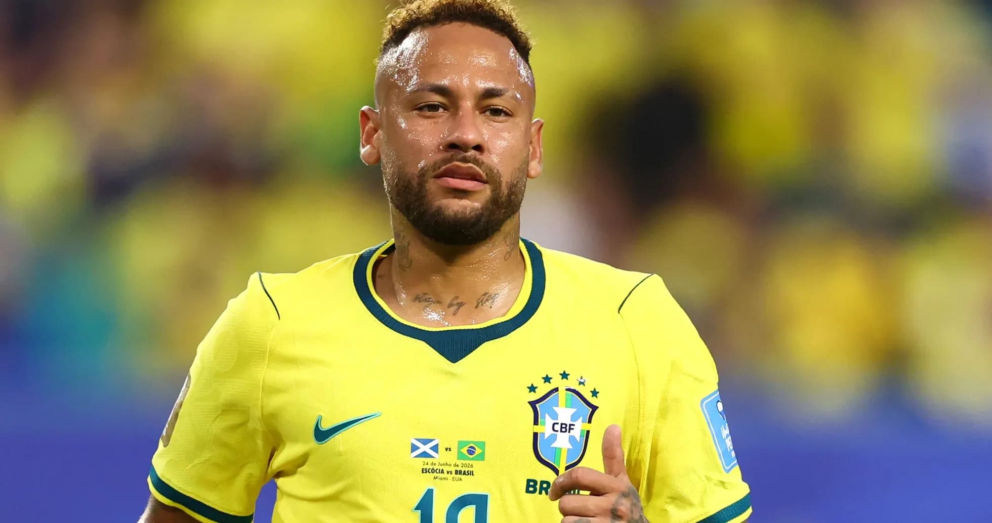 Player in Brazil jersey during football match Player in Brazil jersey during football match